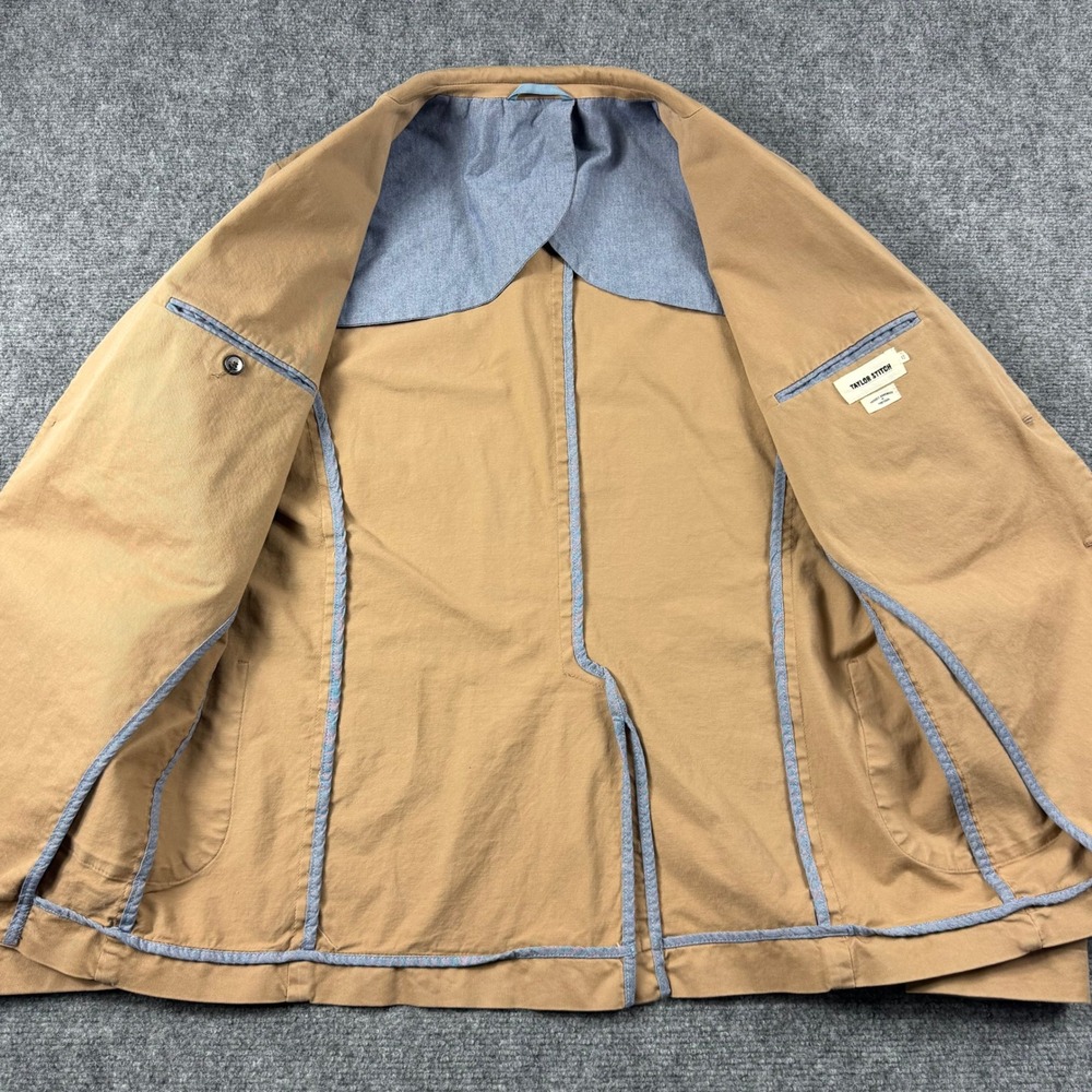 Taylor Stitch Blazer Mens 42 Tan Cotton Twill Unstructured Sport Coat Portugal - Picture 3 of 10
